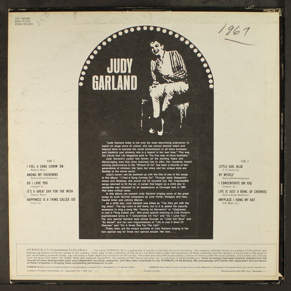 i feel a song comin' on by JUDY GARLAND