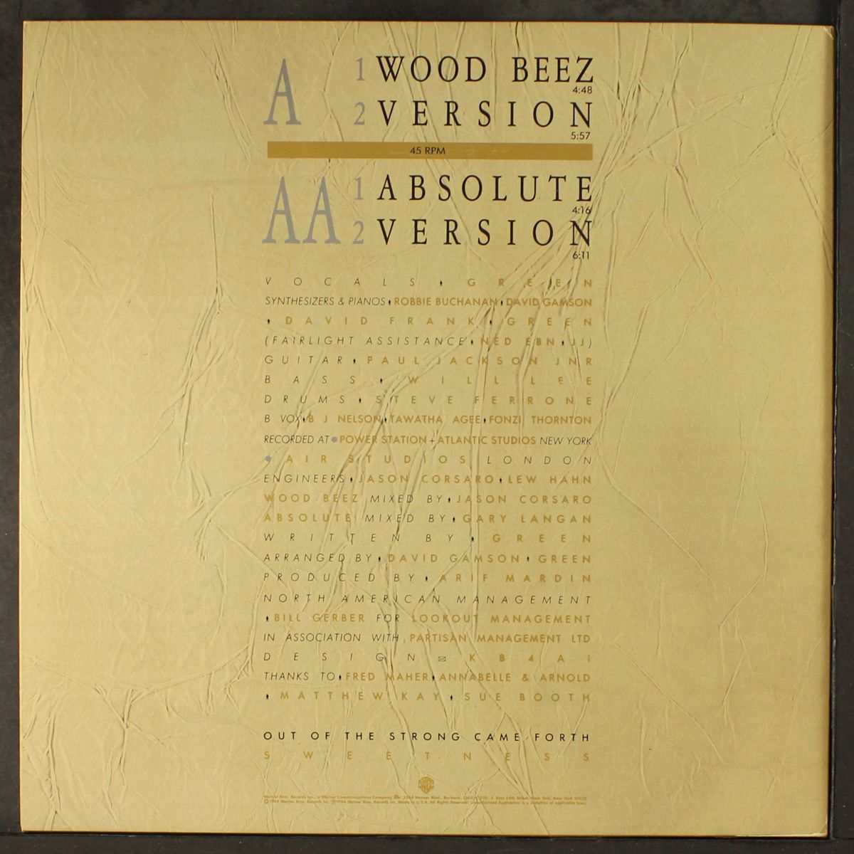 wood beez / absolute by SCRITTI POLITTI