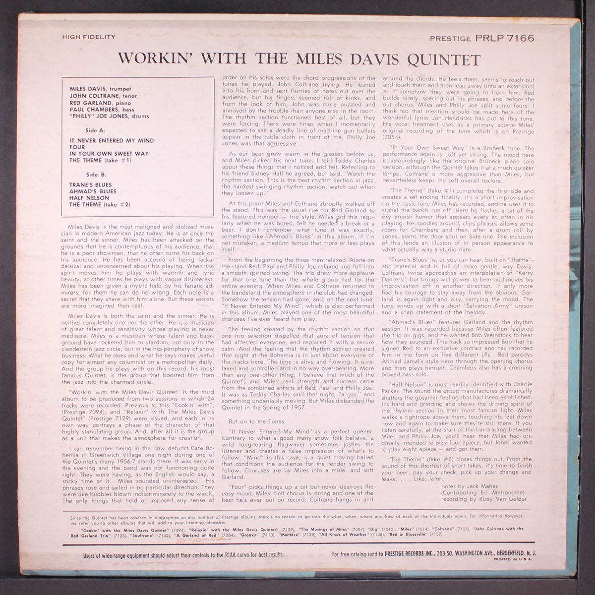 workin' with by MILES DAVIS