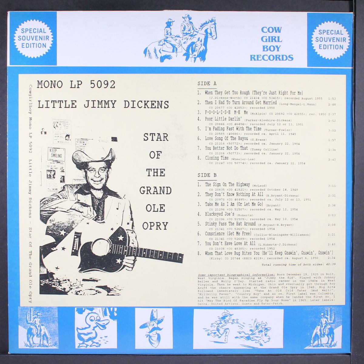 star of the grand ole opry by LITTLE JIMMY DICKENS