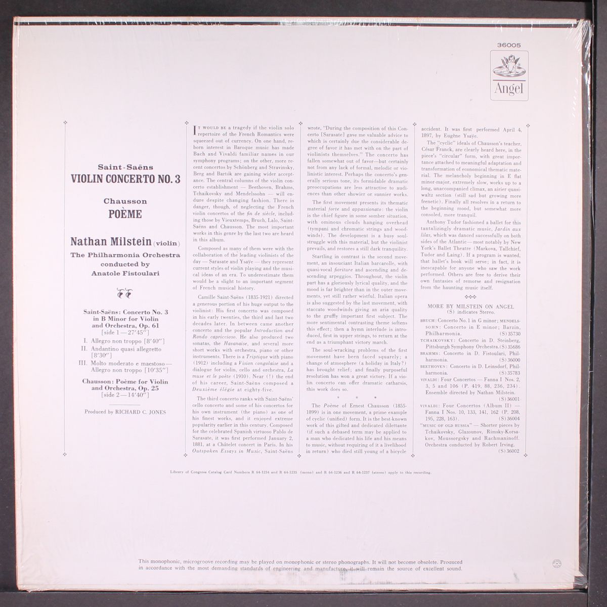 concerto # 3 / poeme by NATHAN MILSTEIN