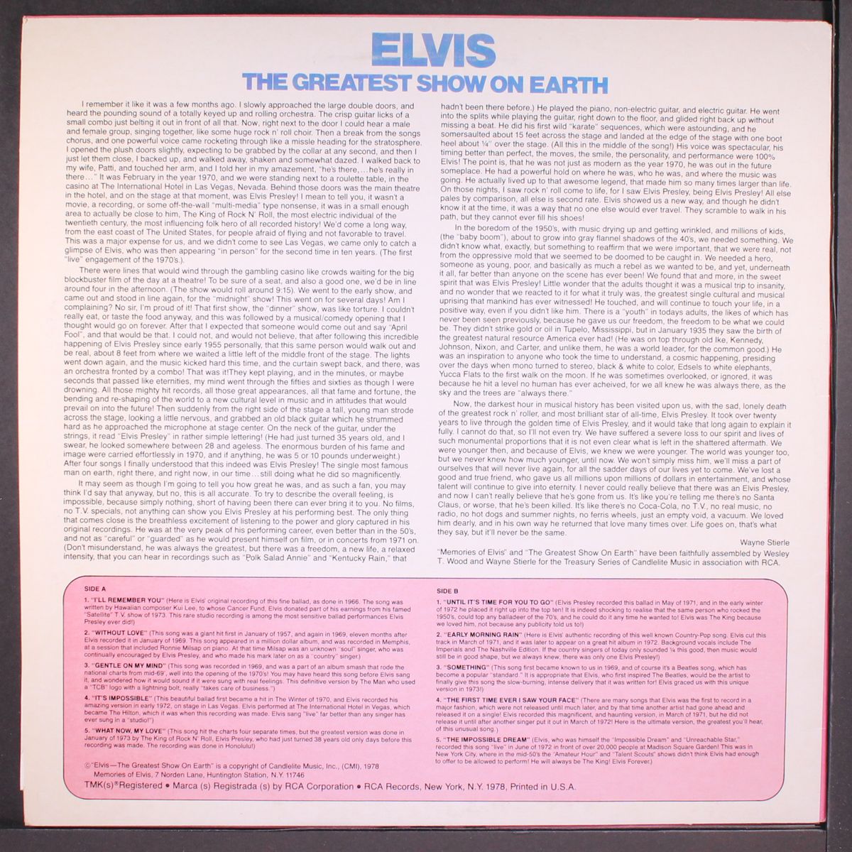 the greatest show on earth by ELVIS PRESLEY