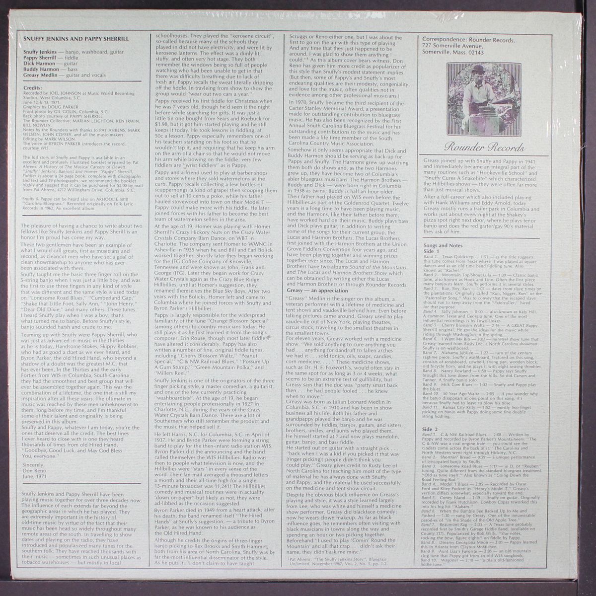 33 years of pickin' and pluckin' by SNUFFY JENKINS & PAPPY SHERRILL
