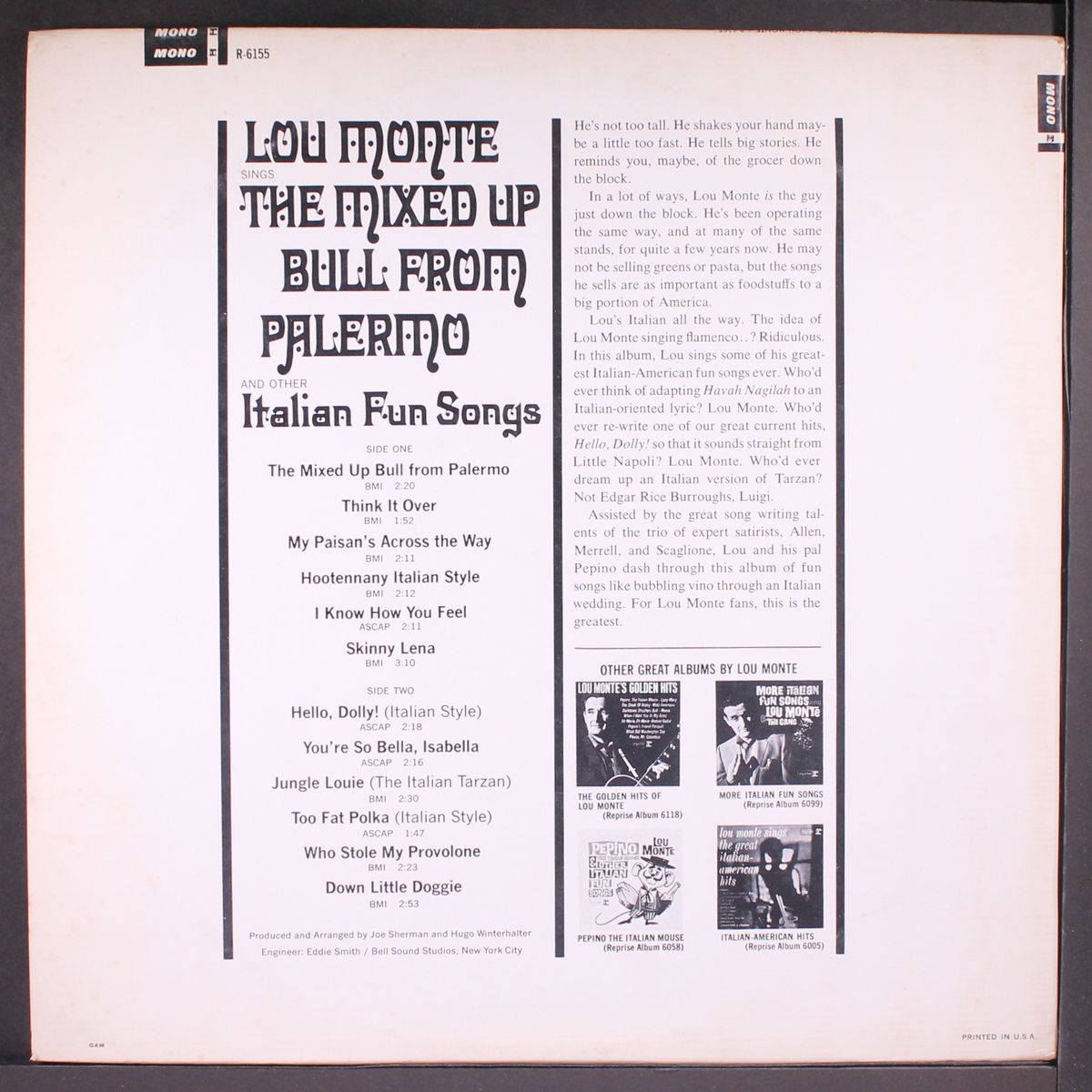 the mixed up bull from palermo by LOU MONTE