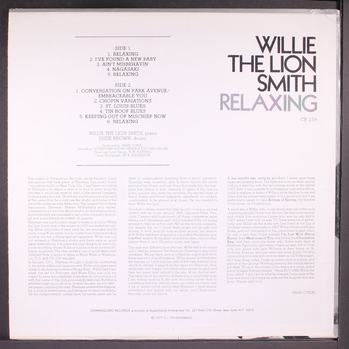 relaxing by WILLIE 'THE LION' SMITH