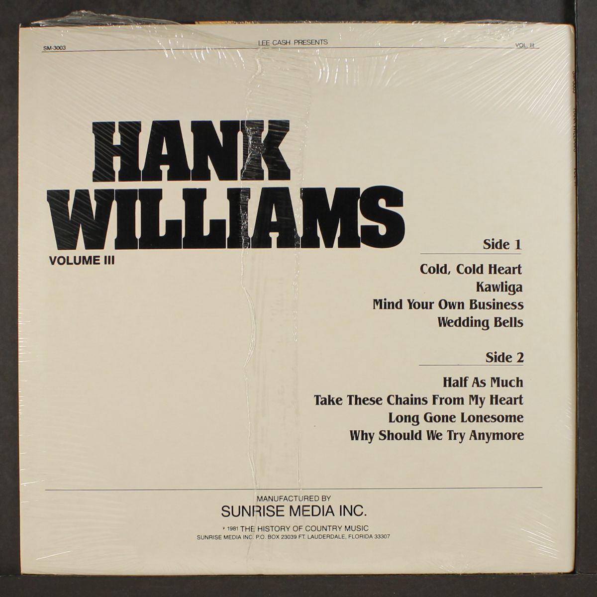 history of country music, vol. 3 by HANK WILLIAMS