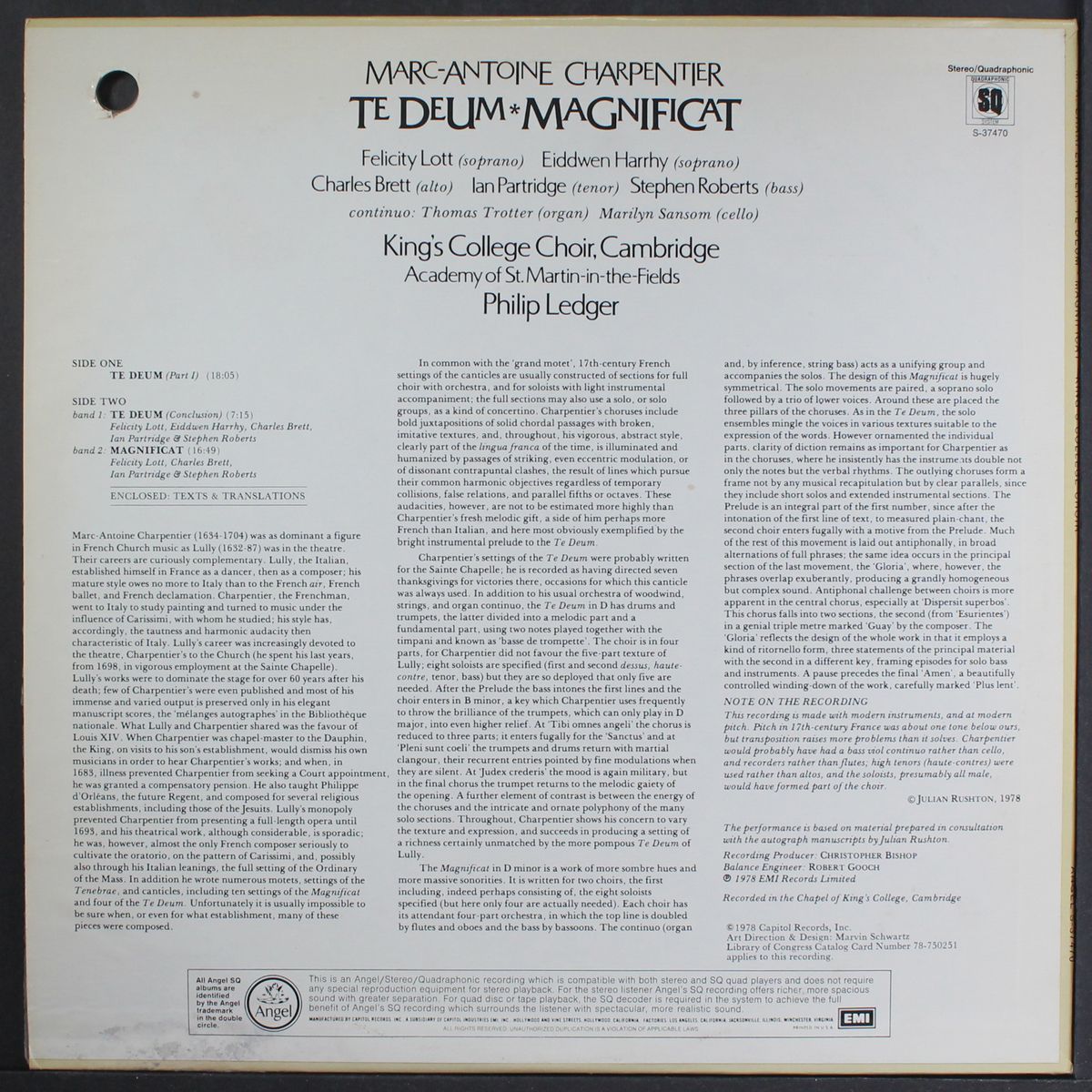 charpentier: te deum / magnificat by PHILIP LEDGER