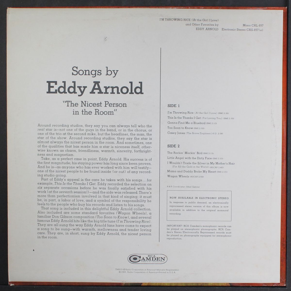 i'm throwing rice by EDDY ARNOLD
