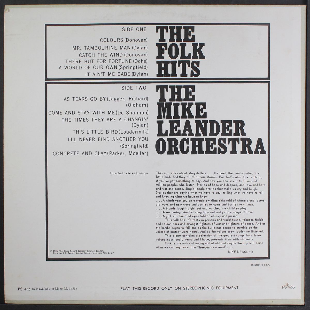 the folk hits by MIKE LEANDER