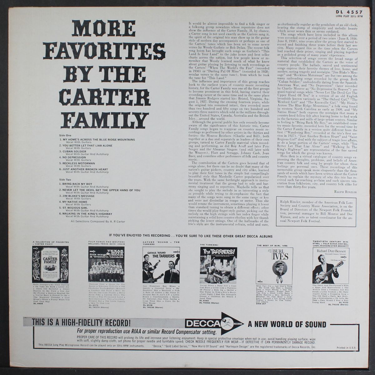 more favorites by the carter family by CARTER FAMILY