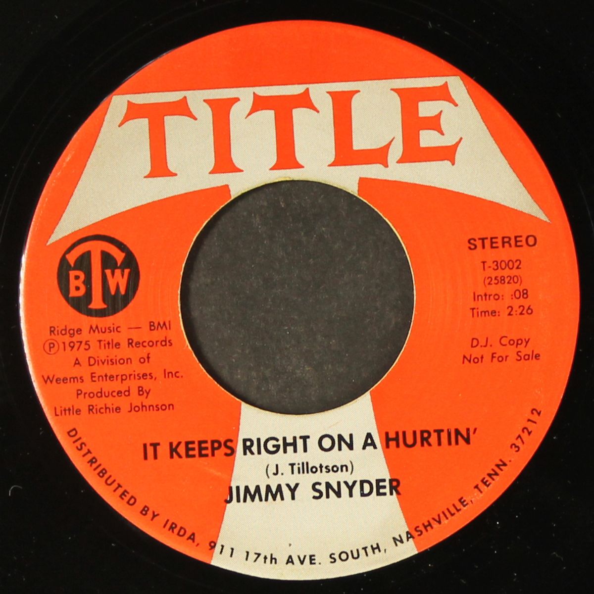 it keeps right on a hurtin' / mono by JIMMY SNYDER