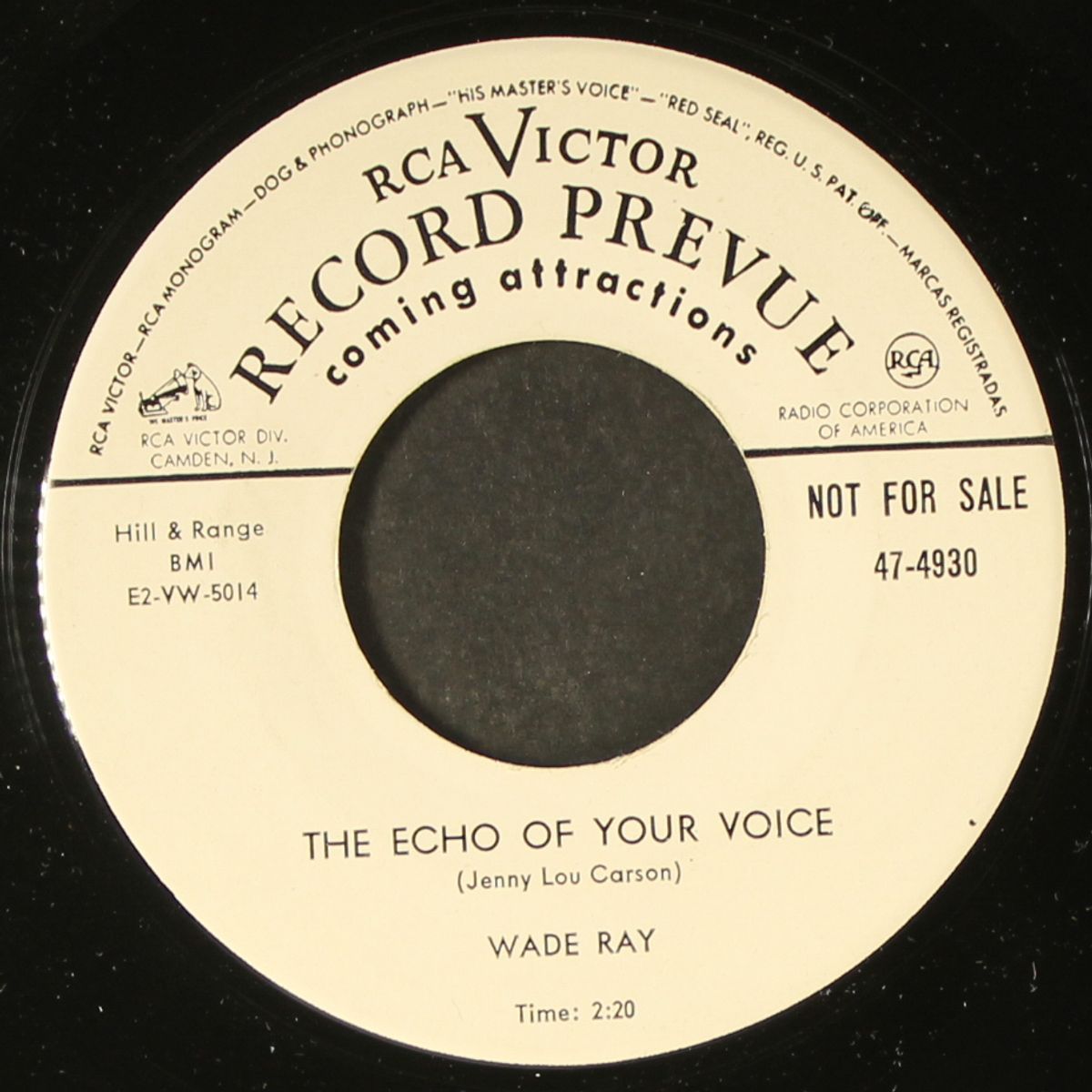 the echo of your voice / bill bailey, won't you please come home by WADE RAY