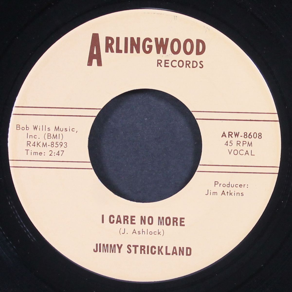 gonna buy me a record that cries / i care no more by JIMMY STRICKLAND