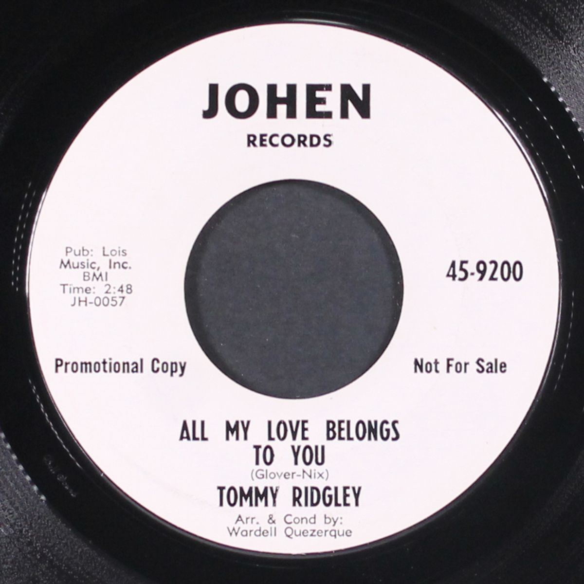 i want some money baby / all my love belongs to you by TOMMY RIDGLEY