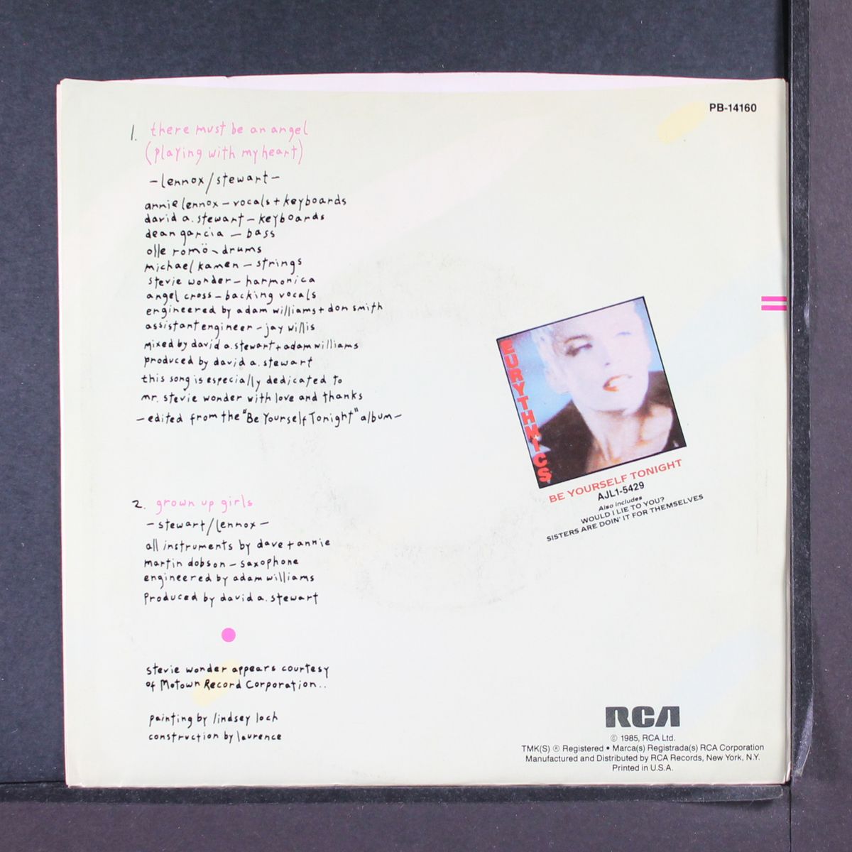 there must be an angel / grown up girls by EURYTHMICS