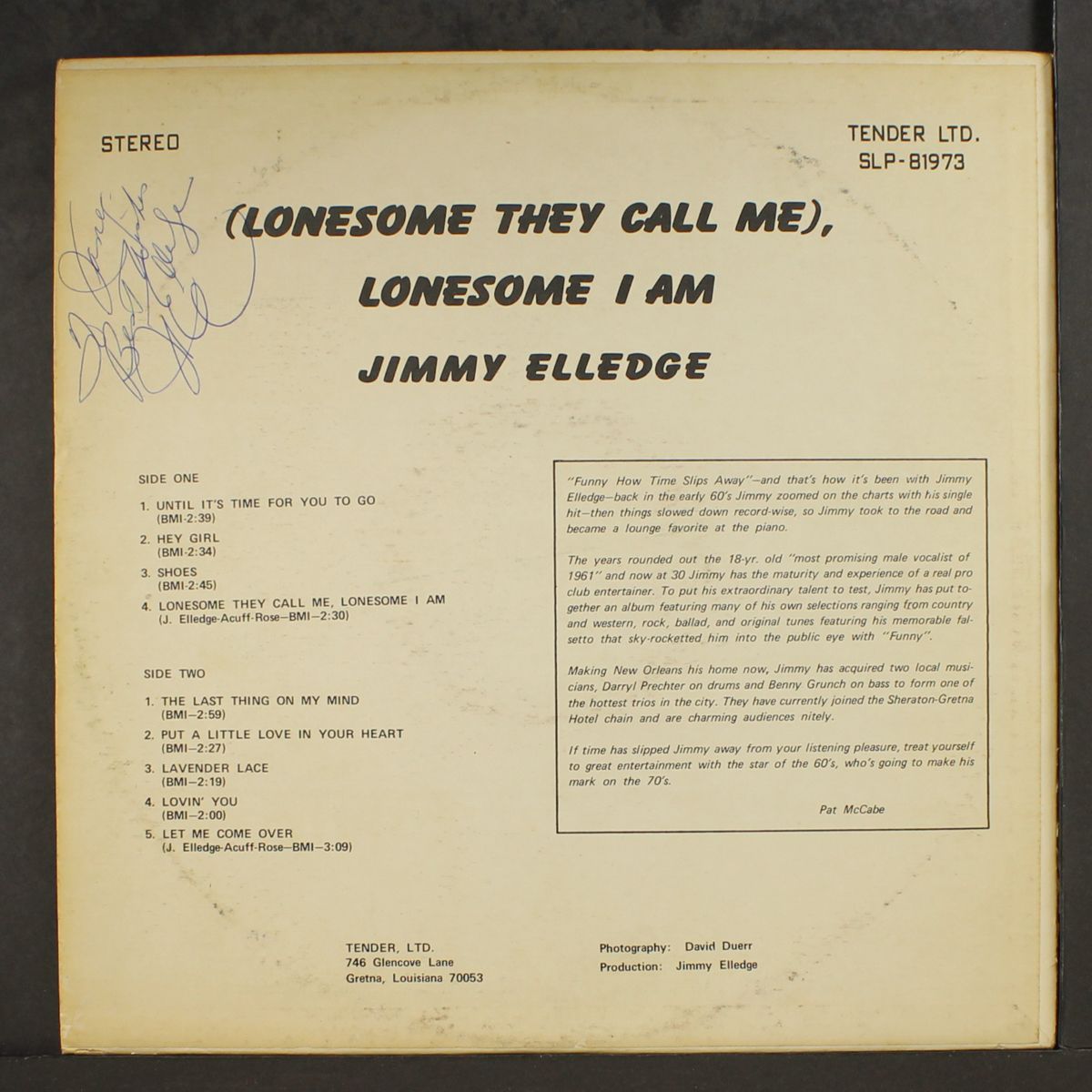 lonesome they call me, lonesome i am by JIMMY ELLEDGE