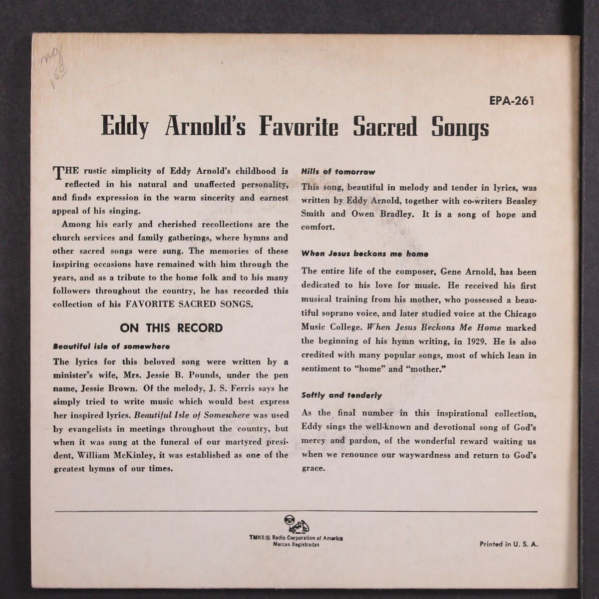 favorite sacred songs by EDDY ARNOLD