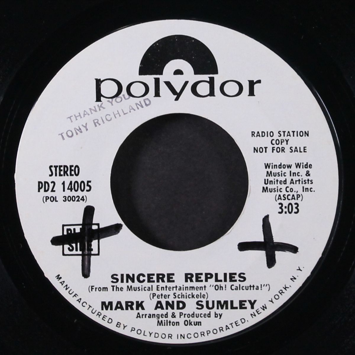 sincere replies / she gonna fly by MARK & SUMLEY