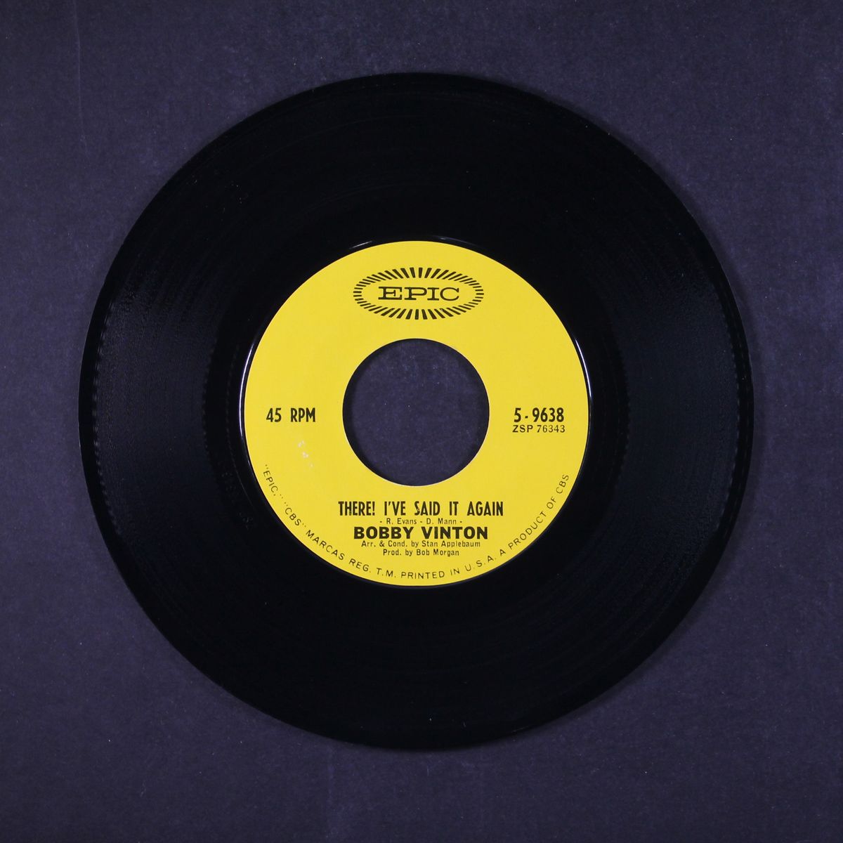 there! i've said it again / the girl with the boy in her hair by BOBBY VINTON