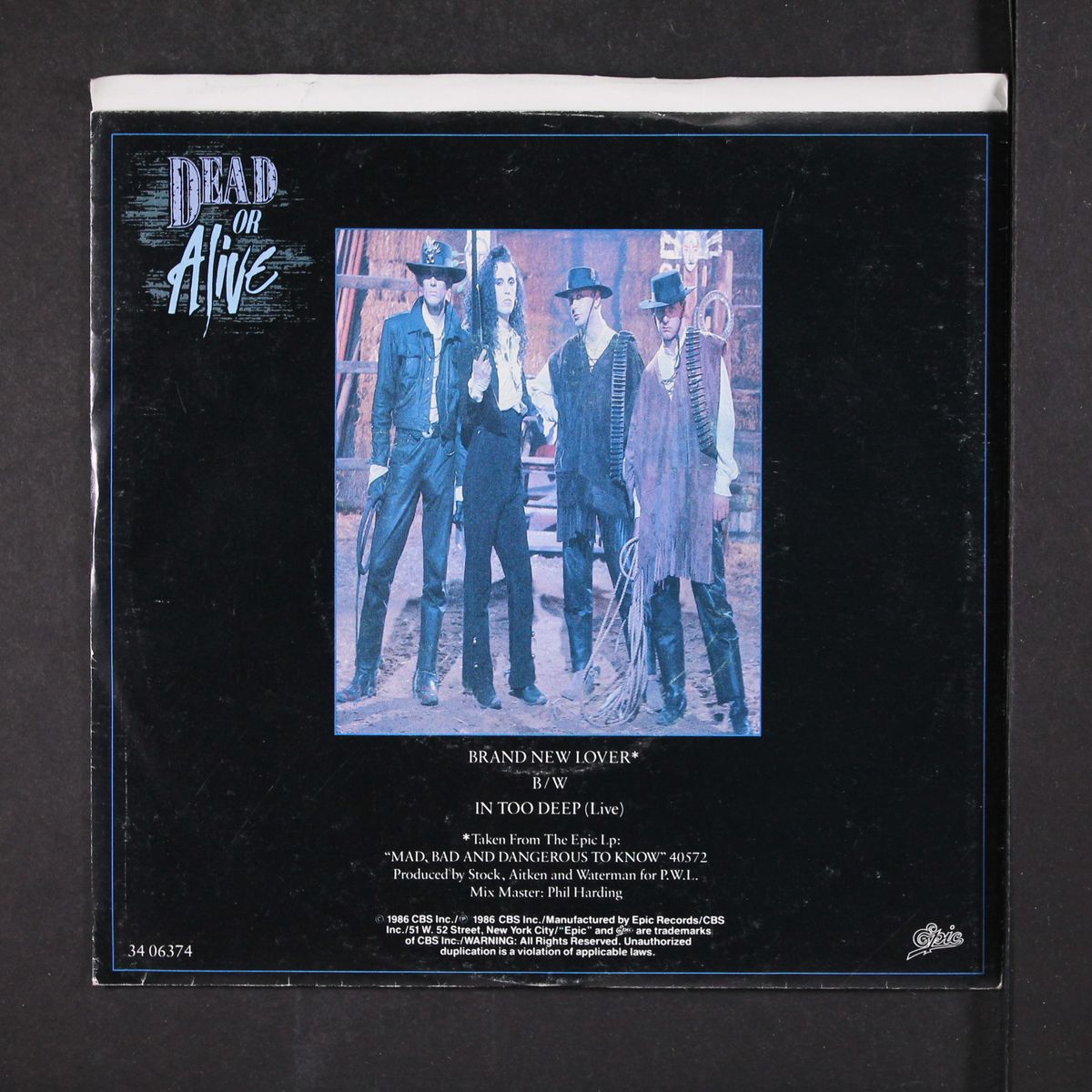 brand new lover / in too deep by DEAD OR ALIVE