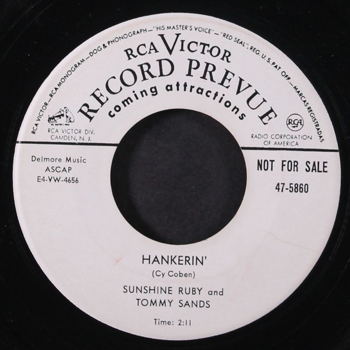 hankerin' / don't you know i love you by SUNSHINE RUBY & TOMMY SANDS
