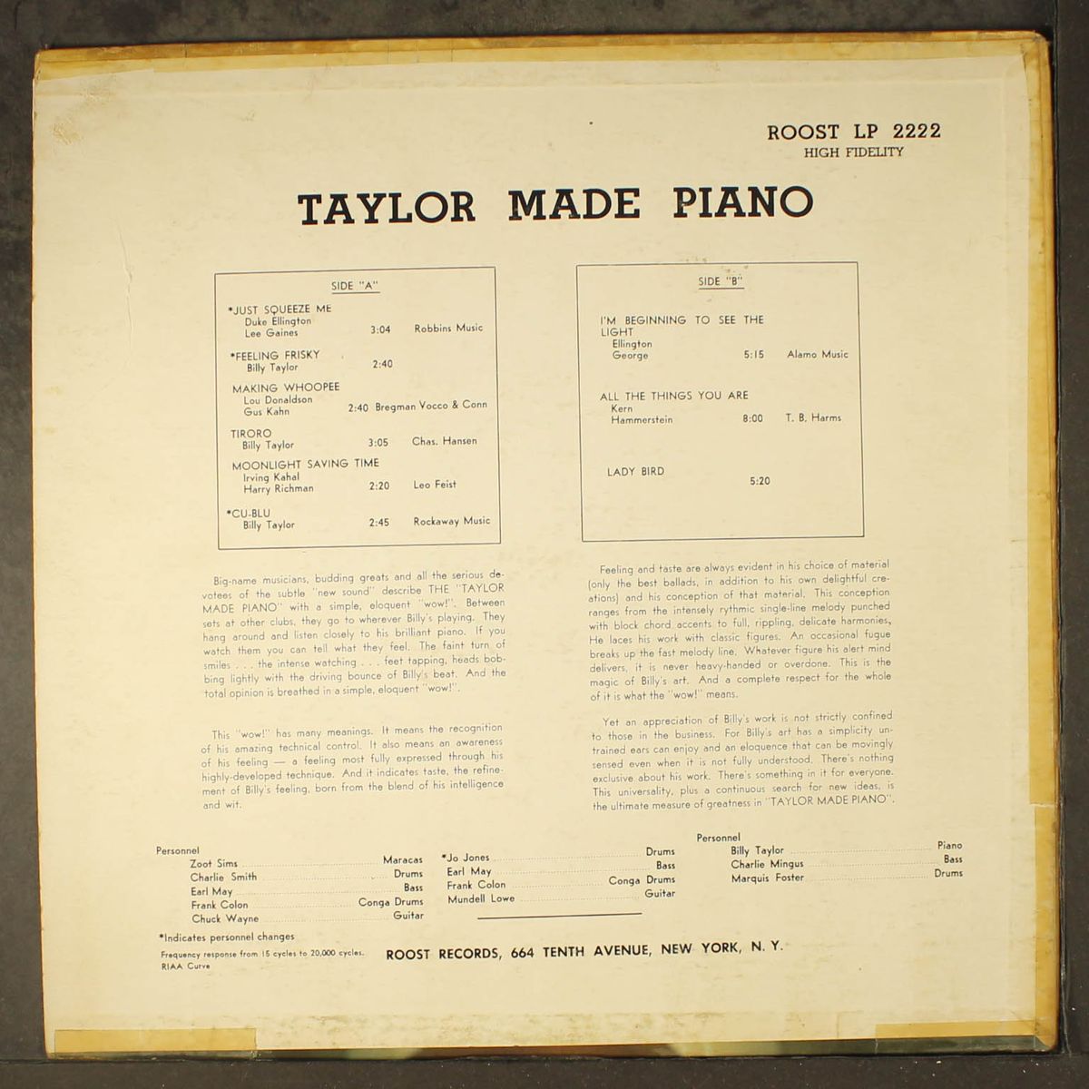 taylor made piano by BILLY TAYLOR