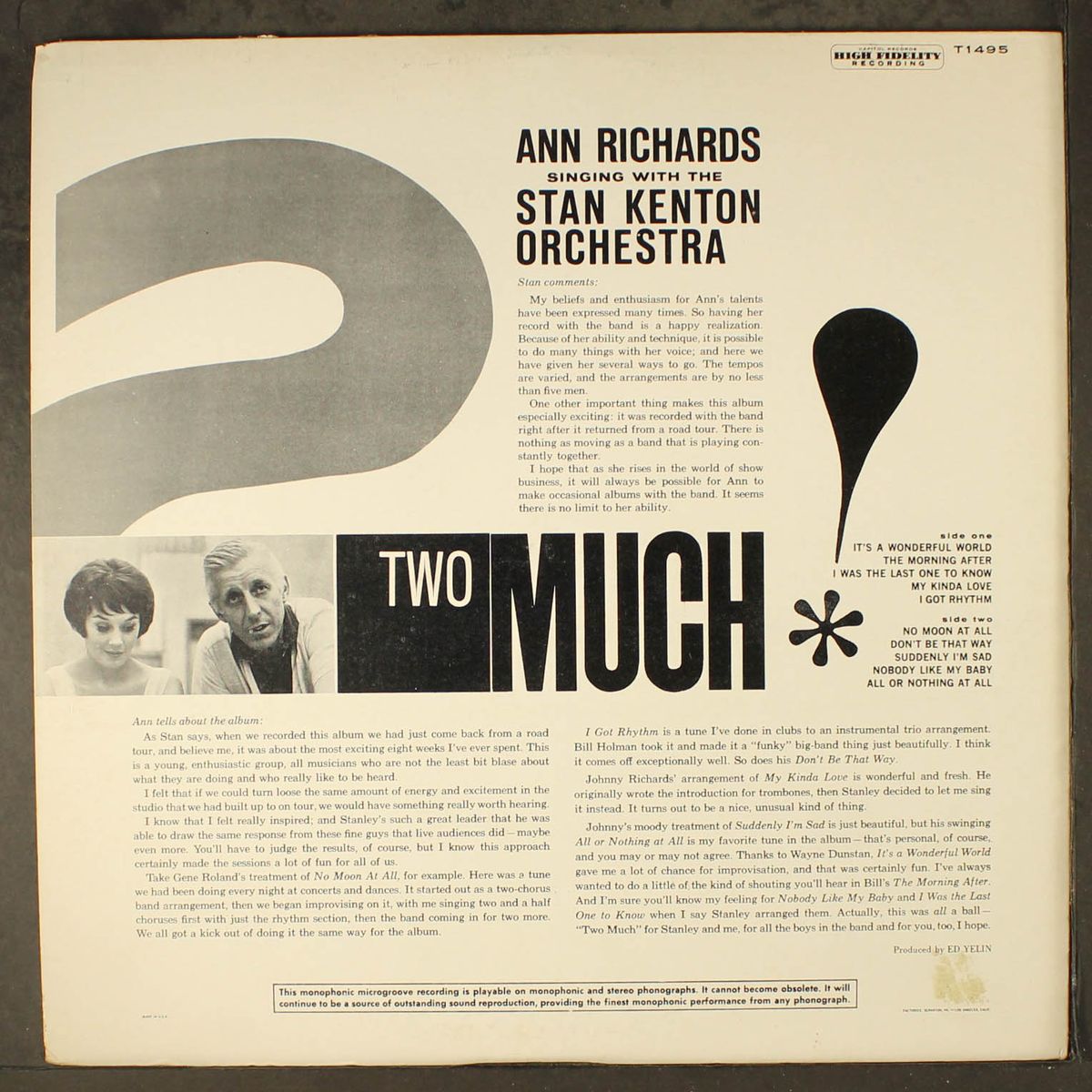 two much! by ANN RICHARDS & STAN KENTON