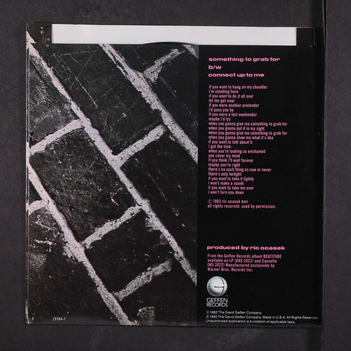 something to grab for / connect up to me by RIC OCASEK
