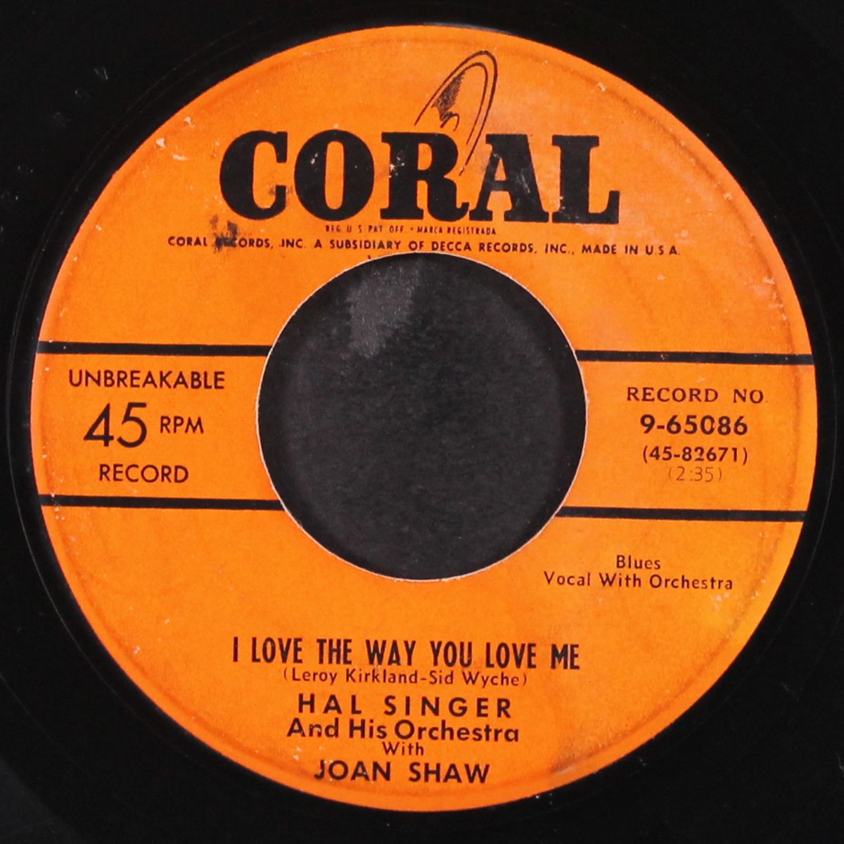 lonesome and blue / i love the way you love me by HAL SINGER