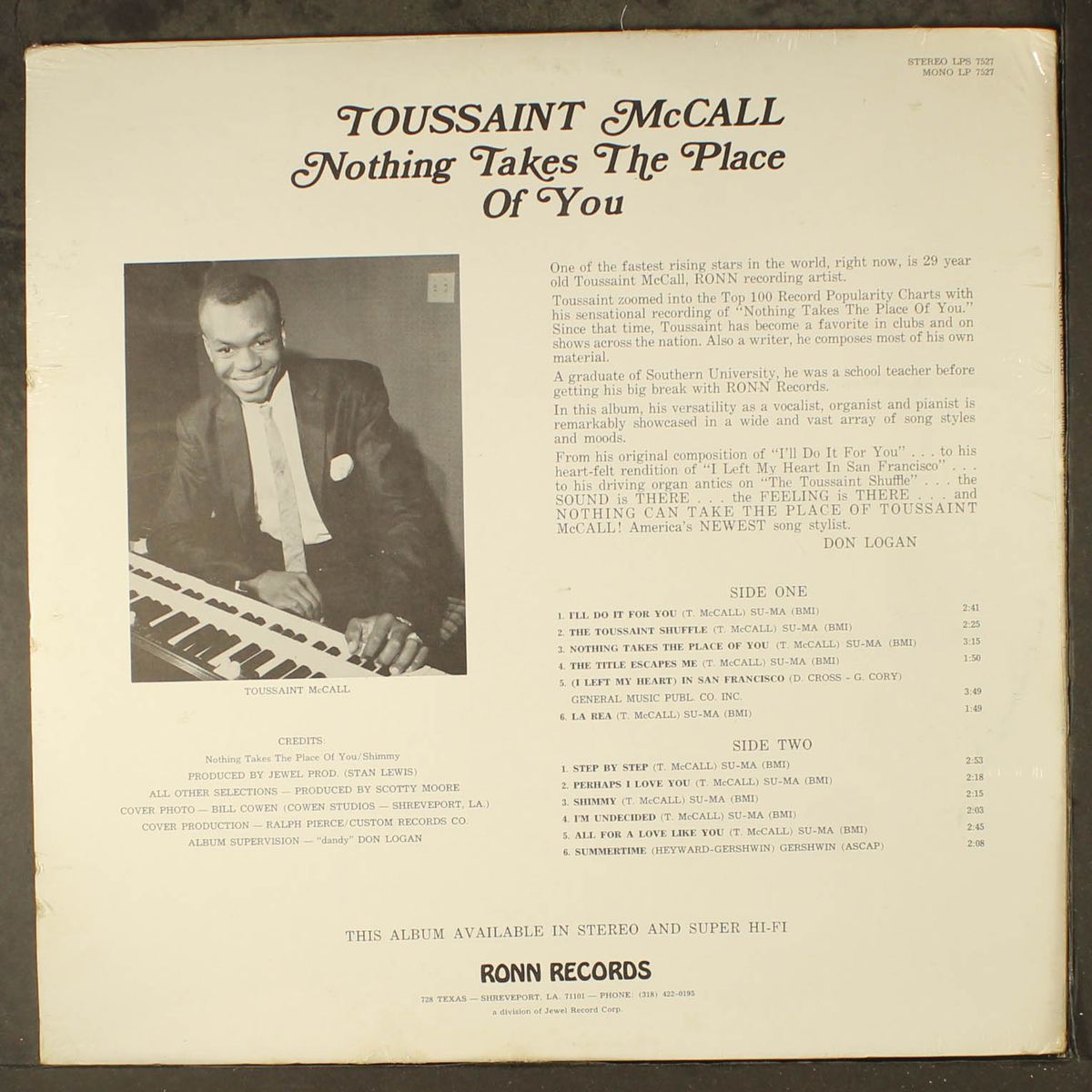 nothing takes the place of you by TOUSSAINT MCCALL