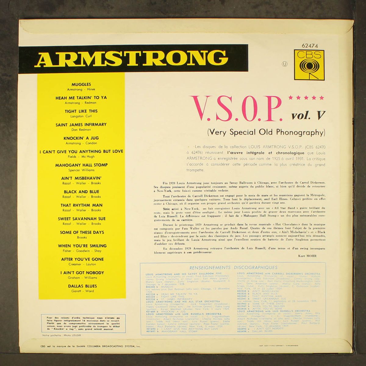 v.s.o.p. by LOUIS ARMSTRONG