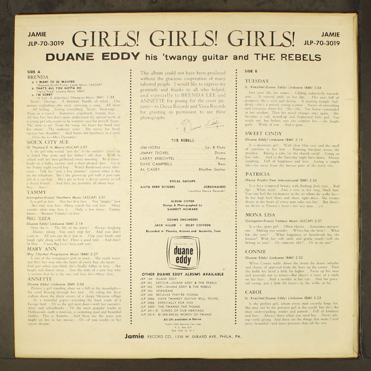 girls! girls! girls! by DUANE EDDY