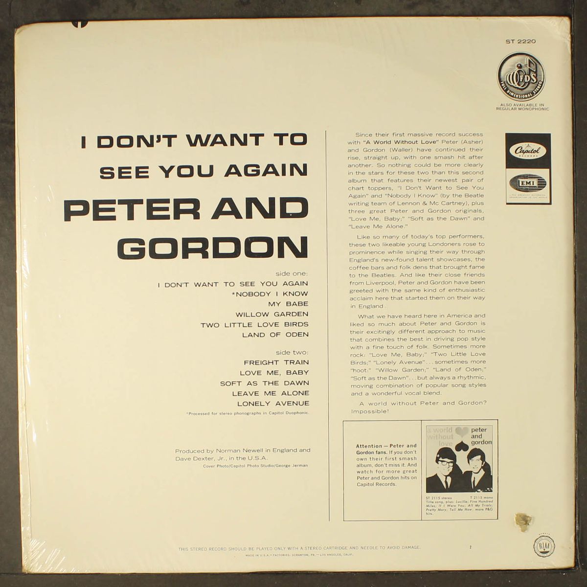 i don't want to see you again by PETER & GORDON