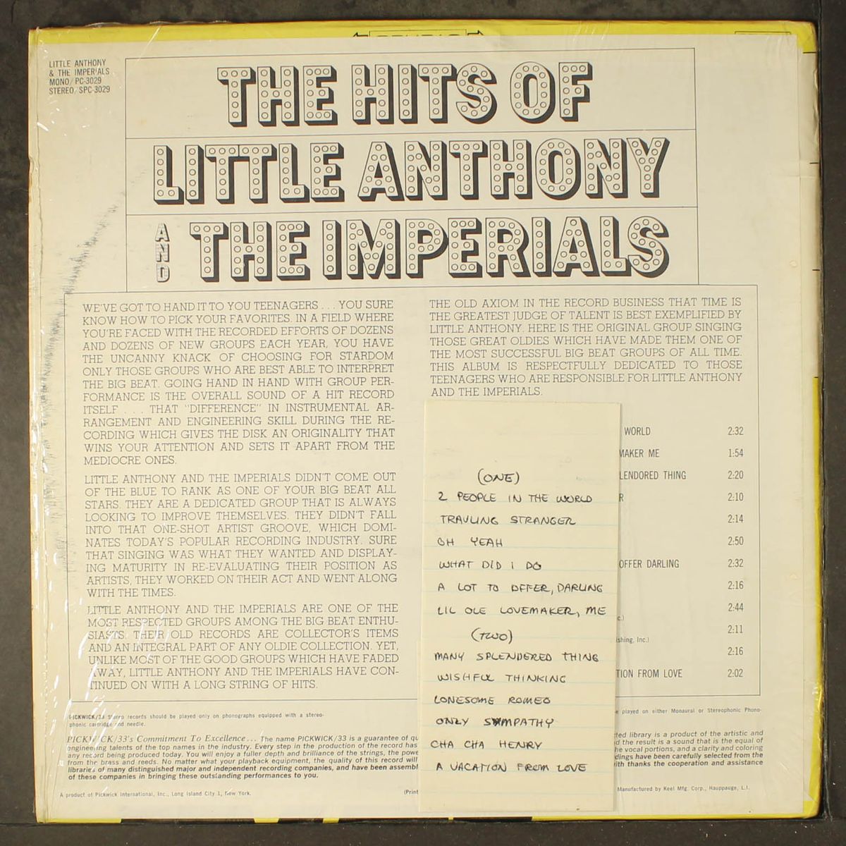 the hits of by LITTLE ANTHONY & IMPERIALS