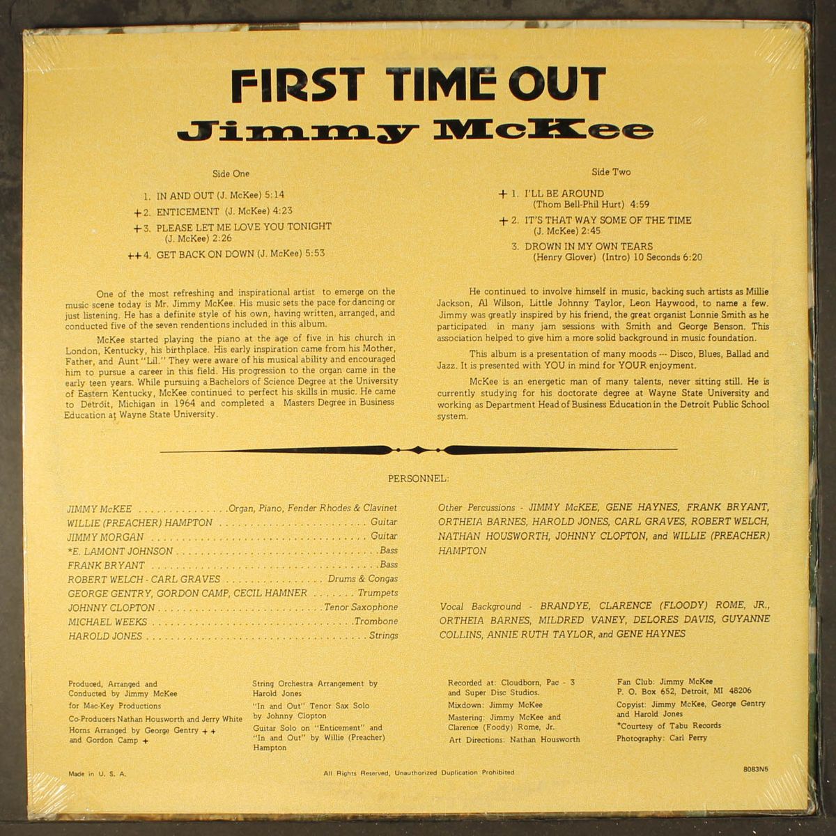 first time out by JIMMY MCKEE