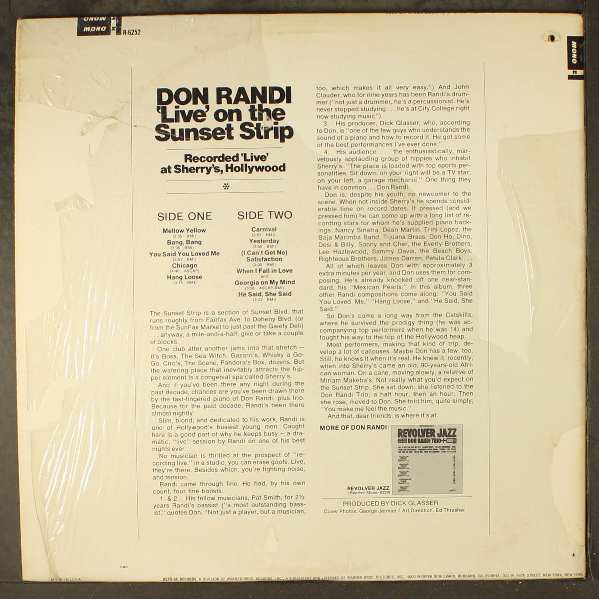 live on the sunset strip by DON RANDI