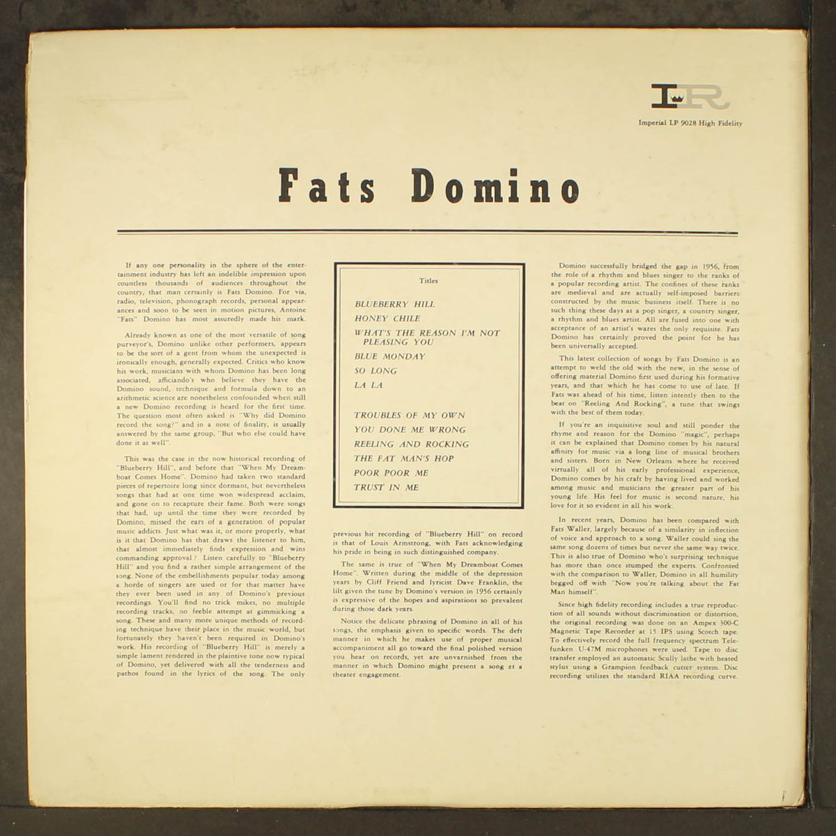 this is fats domino! by FATS DOMINO