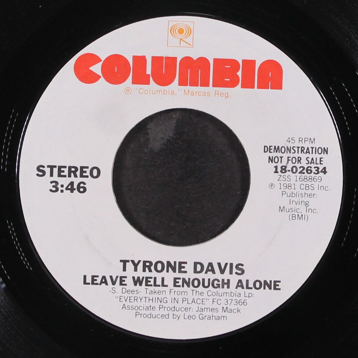leave well enough alone / same by TYRONE DAVIS