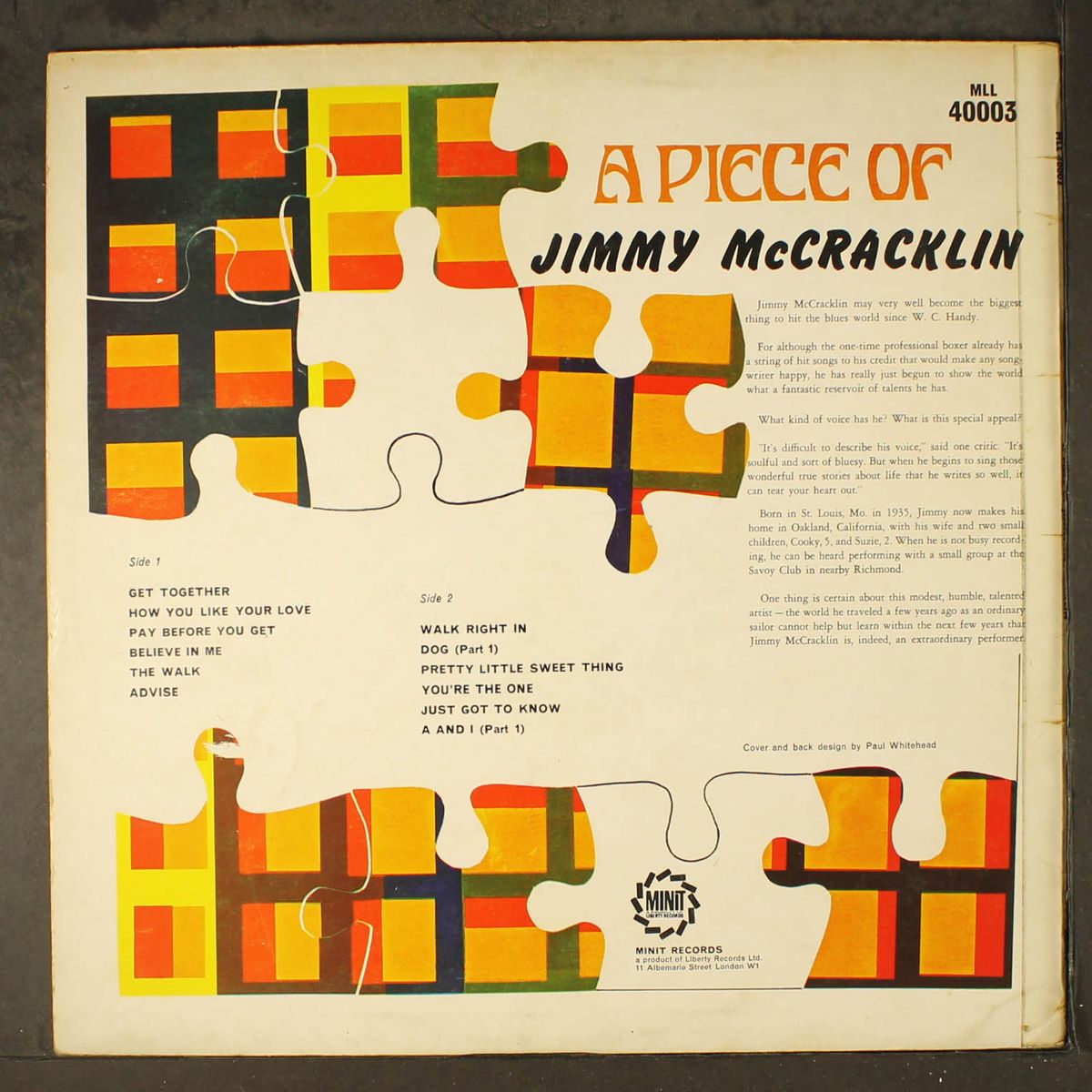 a piece of jimmy mccracklin by JIMMY MCCRACKLIN