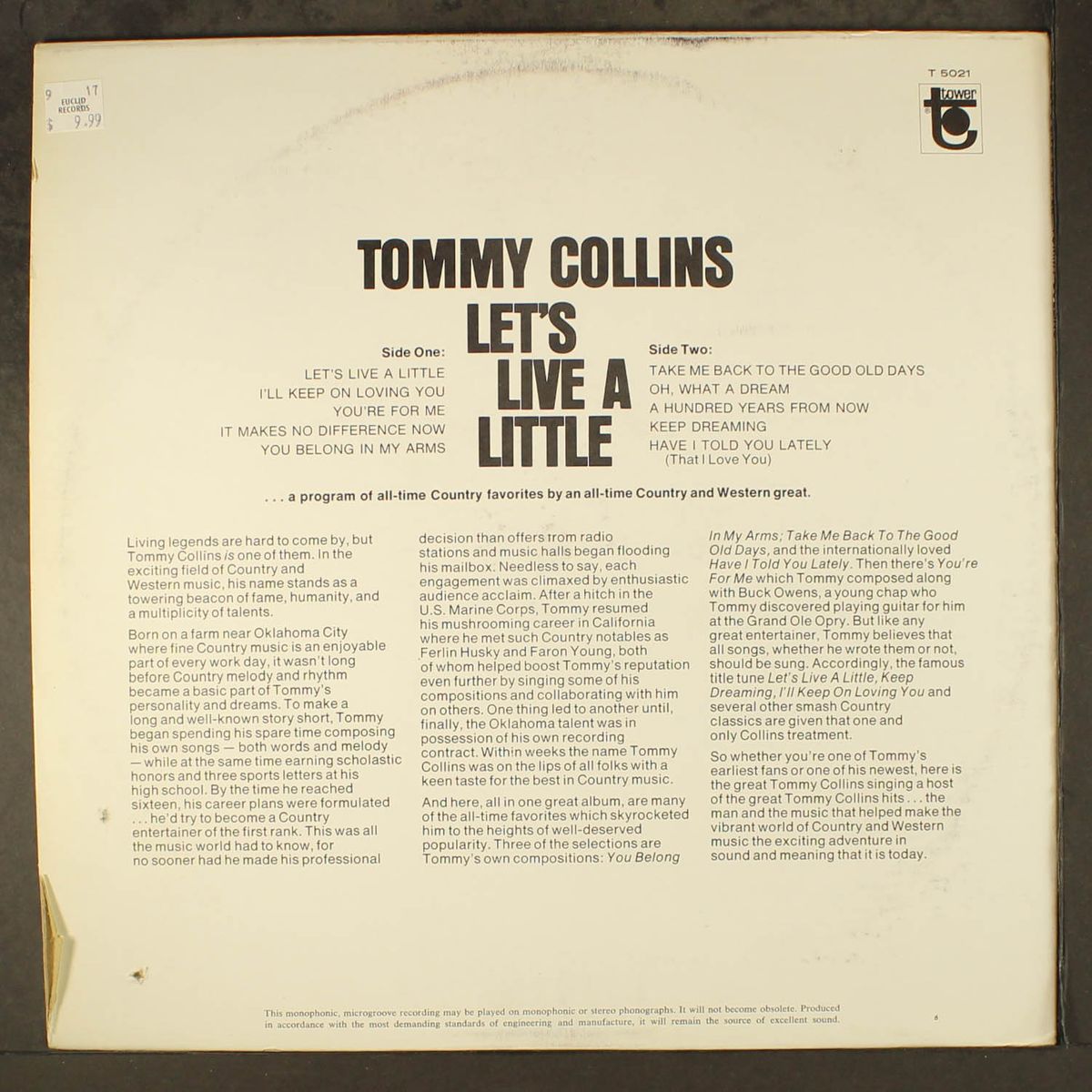 let's live a little by TOMMY COLLINS
