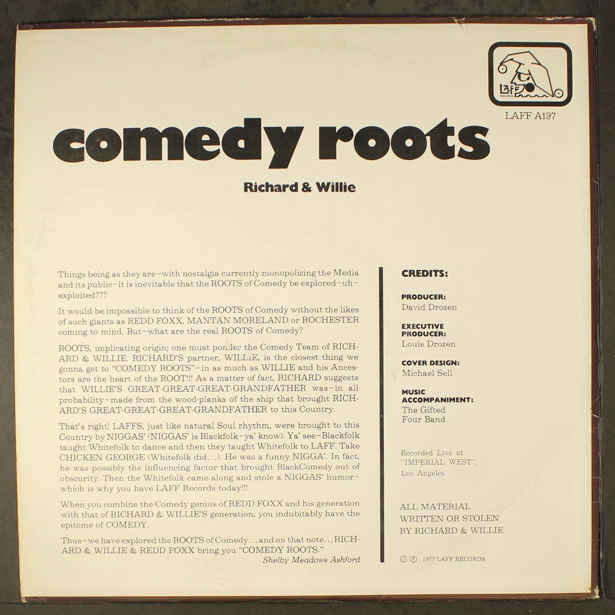 comedy roots by RICHARD & WILLIE / REDD FOXX