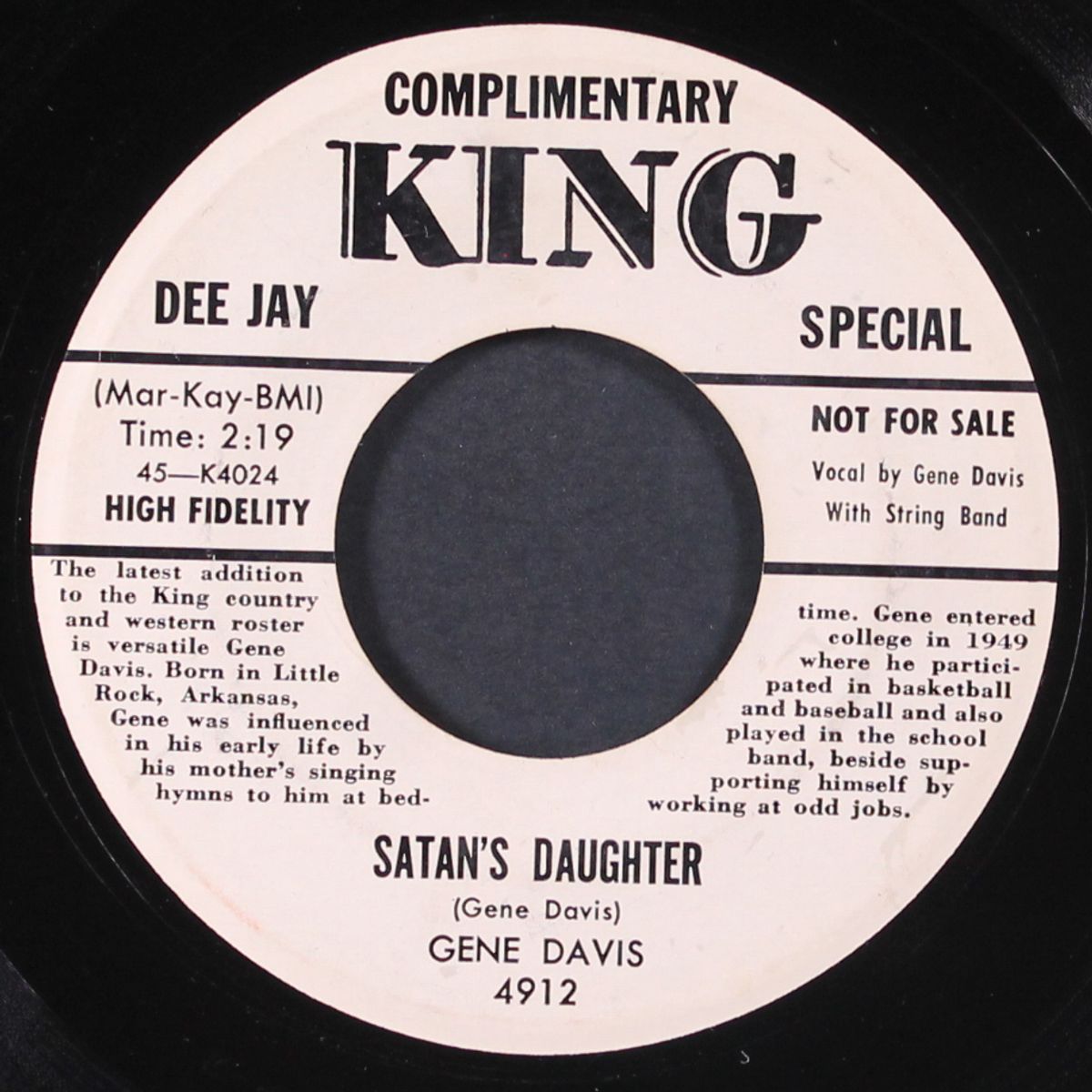 ride / satan's daughter by GENE DAVIS