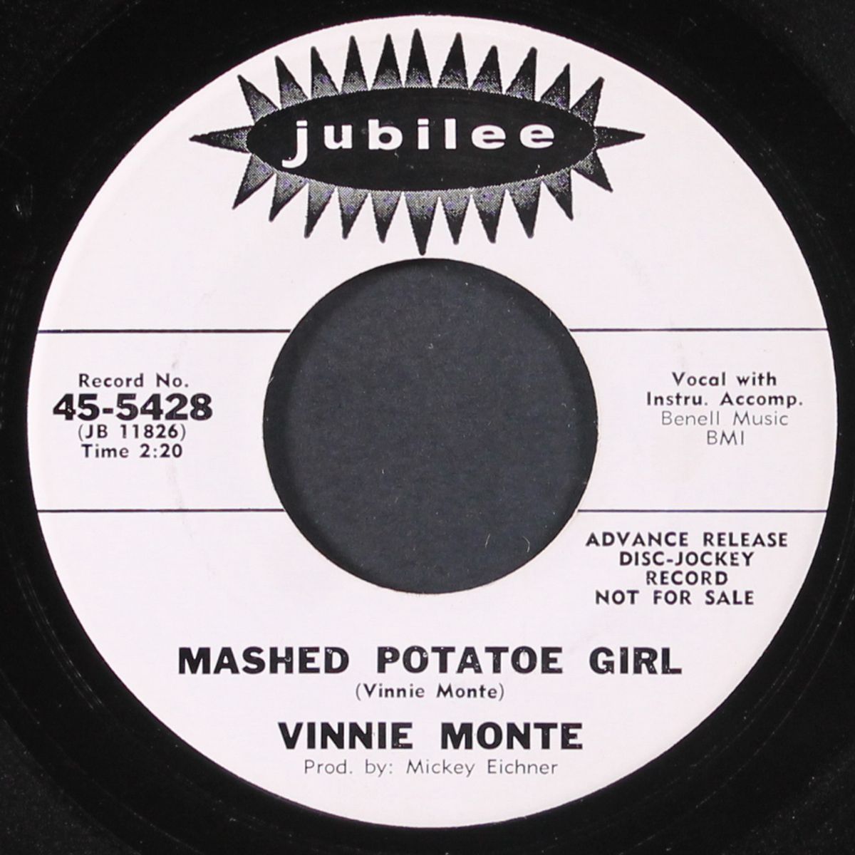 mashed potatoe girl / you can't compare with my baby by VINNIE MONTE