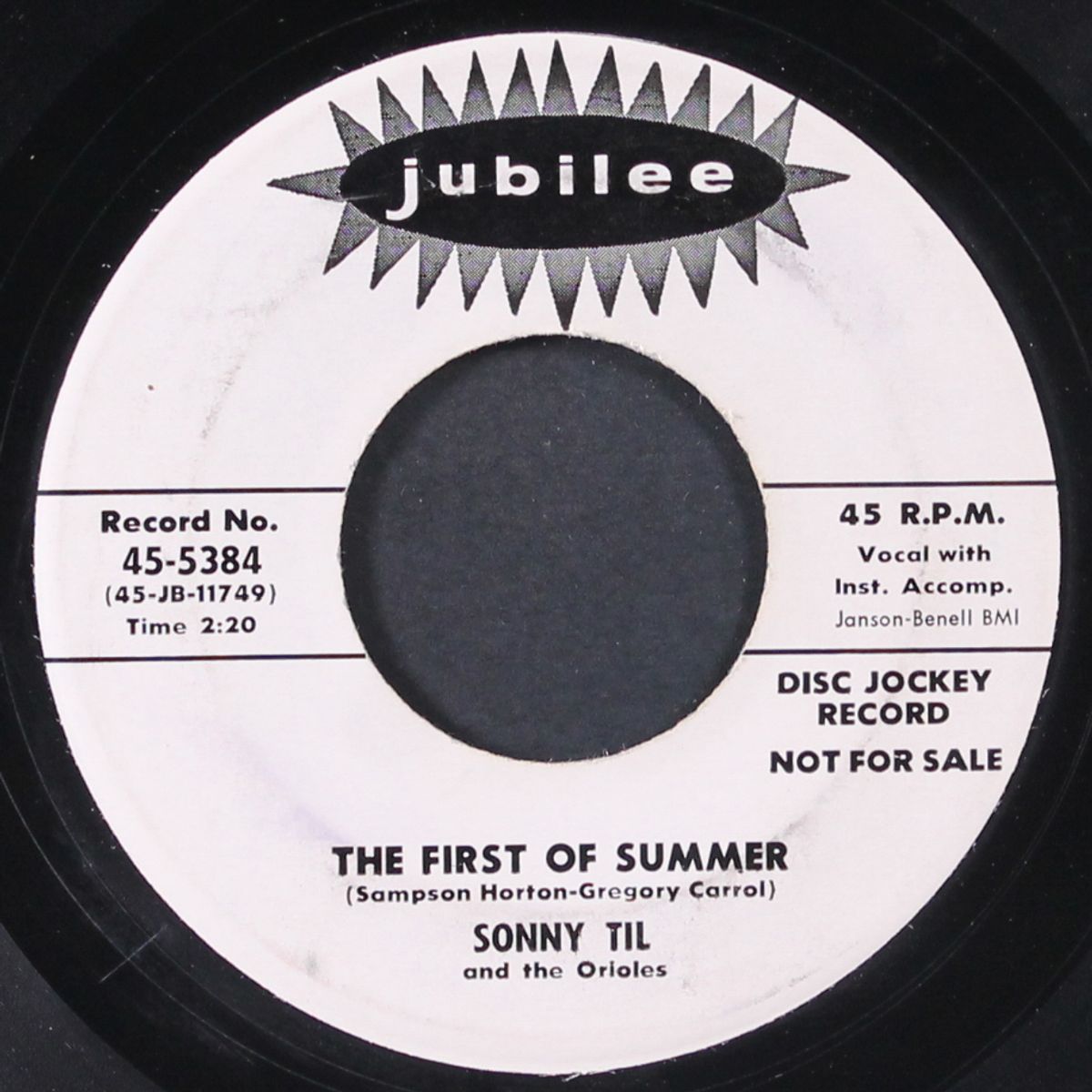 come on home / the first of summer by SONNY TIL & ORIOLES