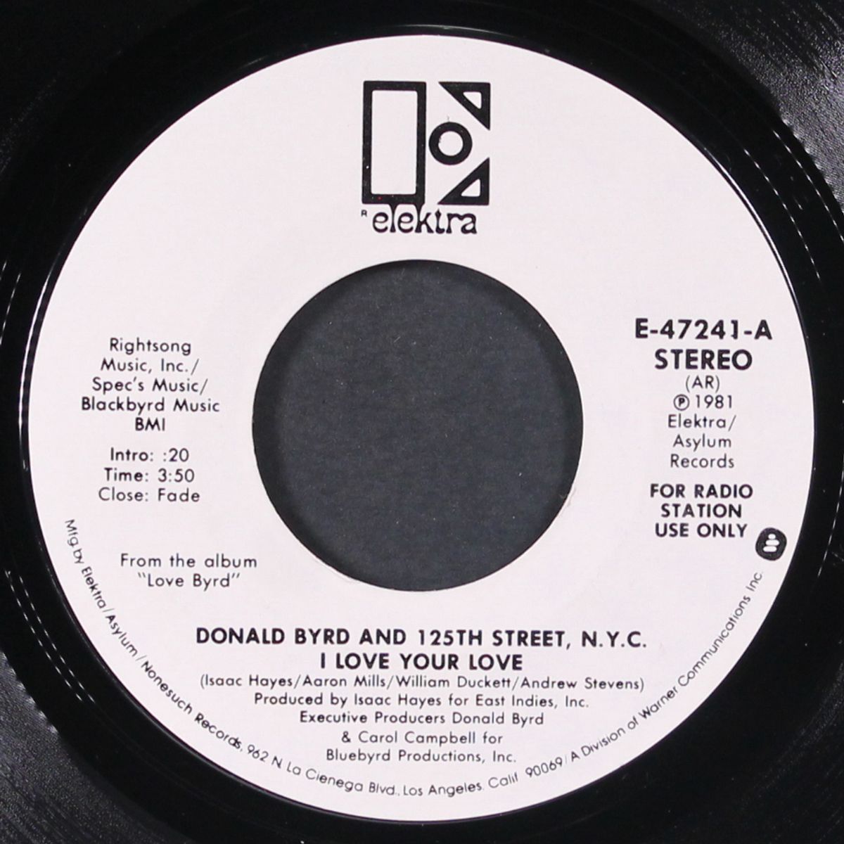 i love your love / mono by DONALD BYRD & 125TH STREET N.Y.C.
