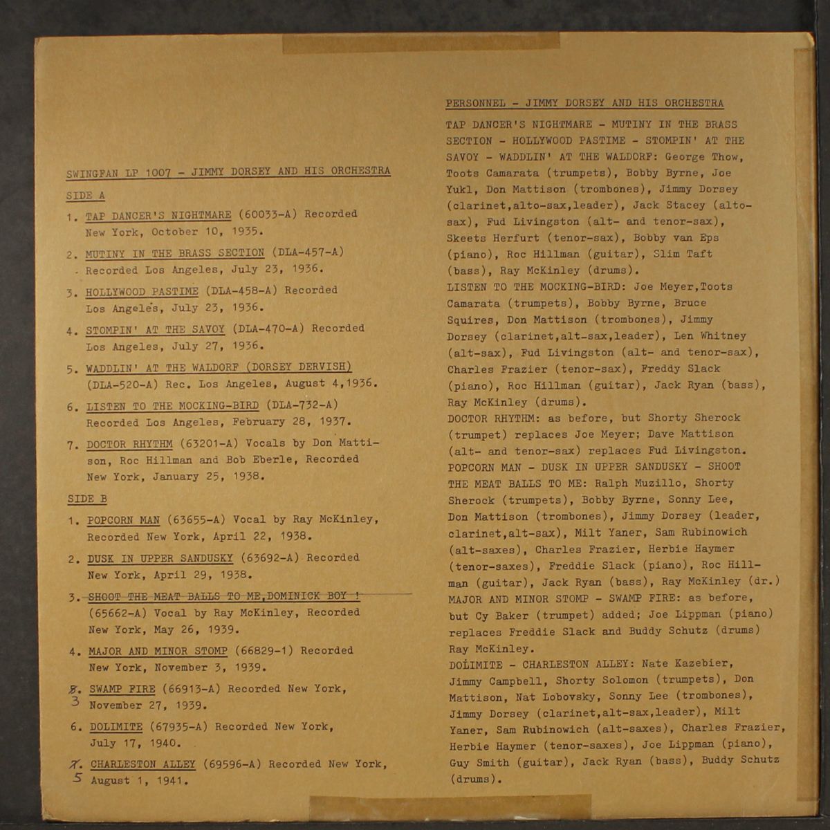 and his orchestra by JIMMY DORSEY