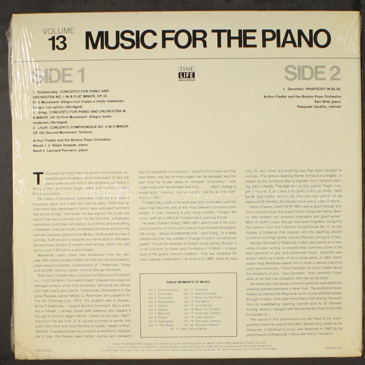 great moments of music, vol. 13: music for the piano by ARTHUR FIEDLER & BOSTON POPS