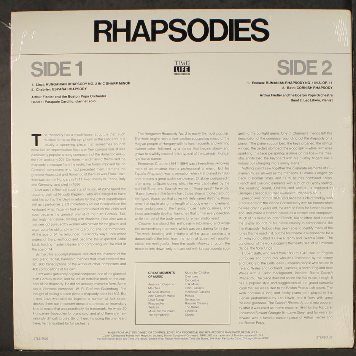 great moments of music, vol. 6: rhapsodies by ARTHUR FIEDLER & BOSTON POPS