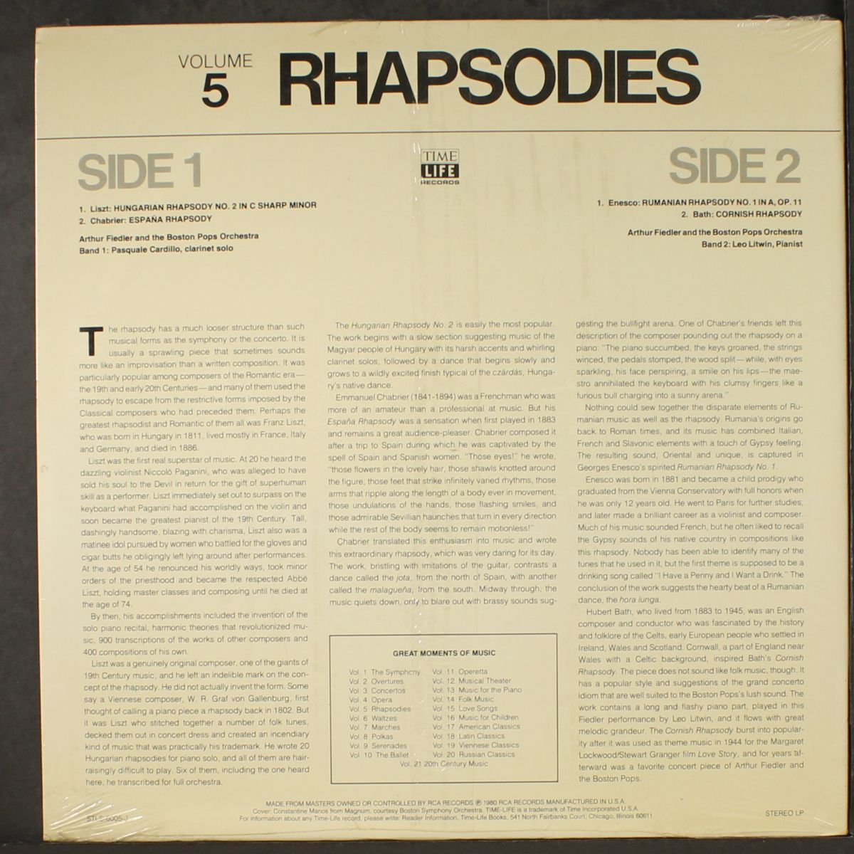 great moments of music, vol. 5: rhapsodies by ARTHUR FIEDLER & BOSTON POPS