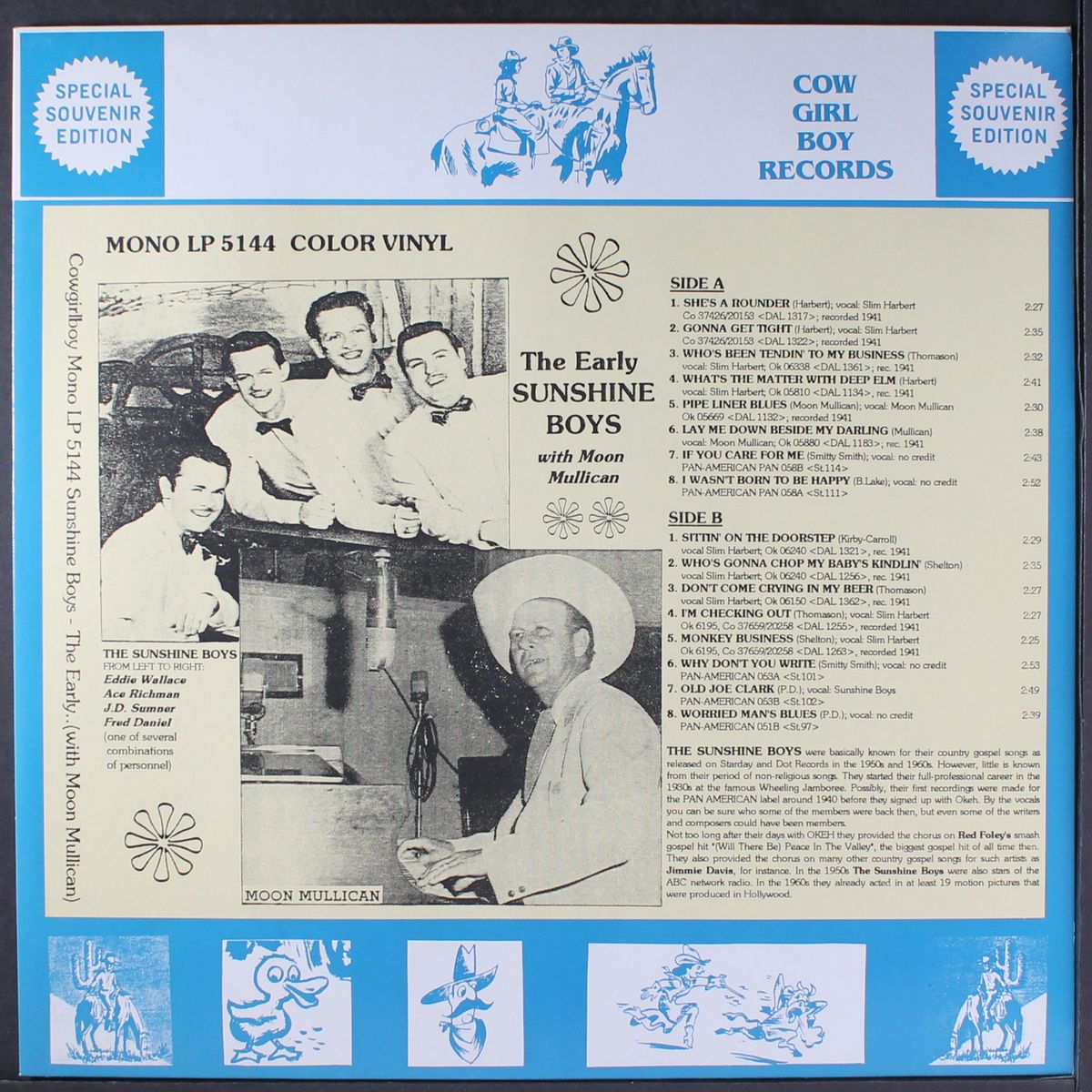 the early, w/ moon mullican by SUNSHINE BOYS